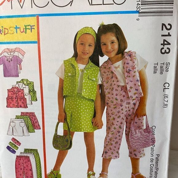 Easy McCall’s 2143 Sewing Pattern  4, 5, 6 or 6, 7, 8 For Little Girls Unused - Picture 3 of 4